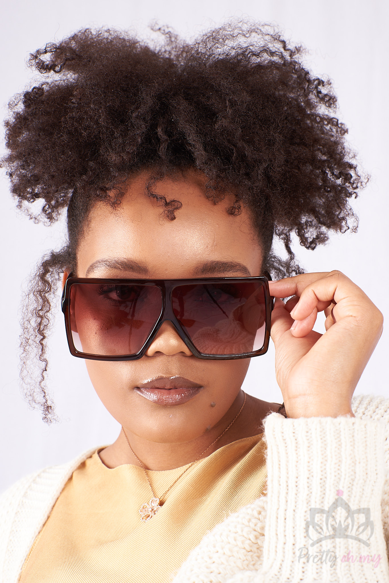 Sonaiya oversized sunglasses in brown - Pretty oh my