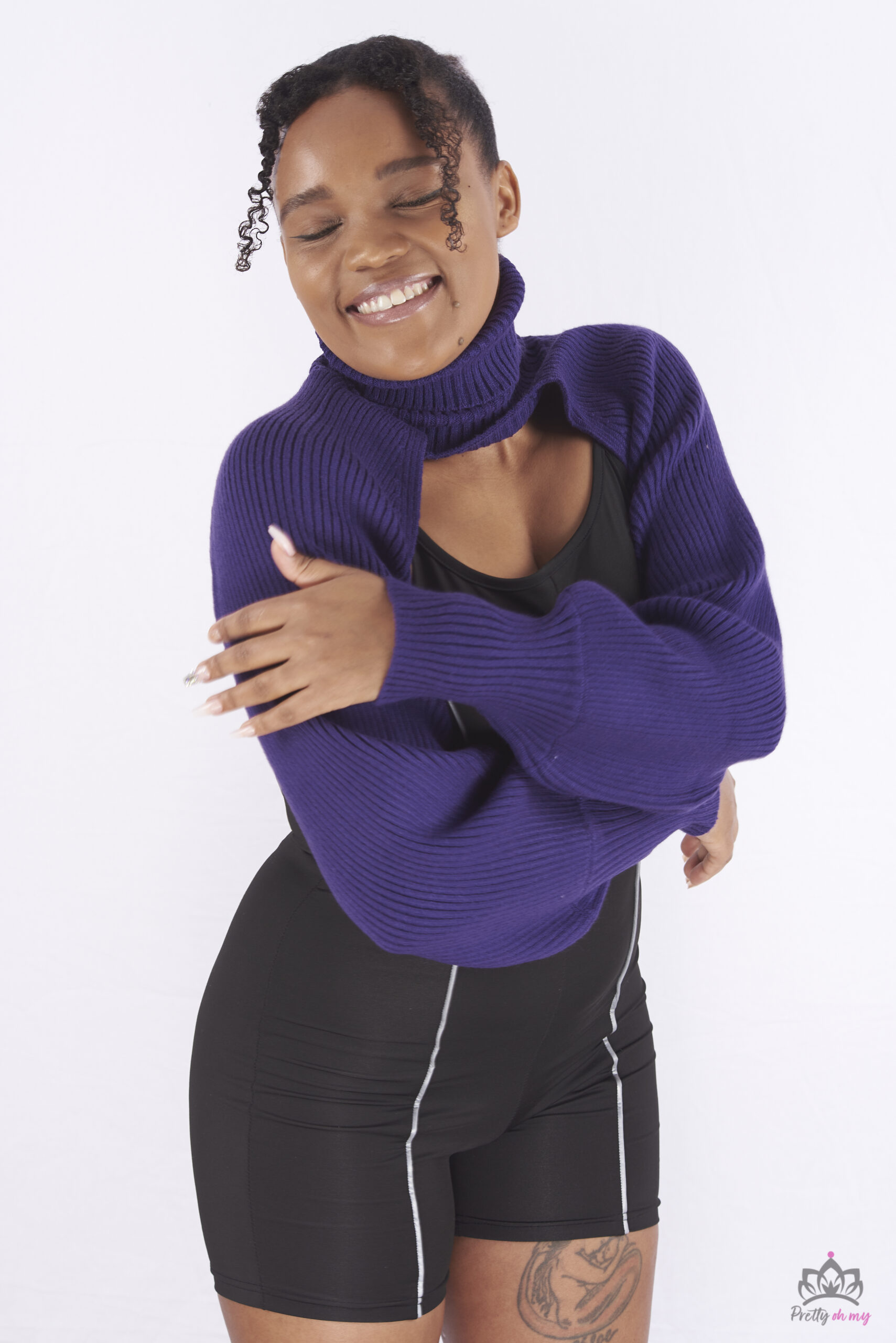 premium knit sleeve warmers purple Pretty oh my