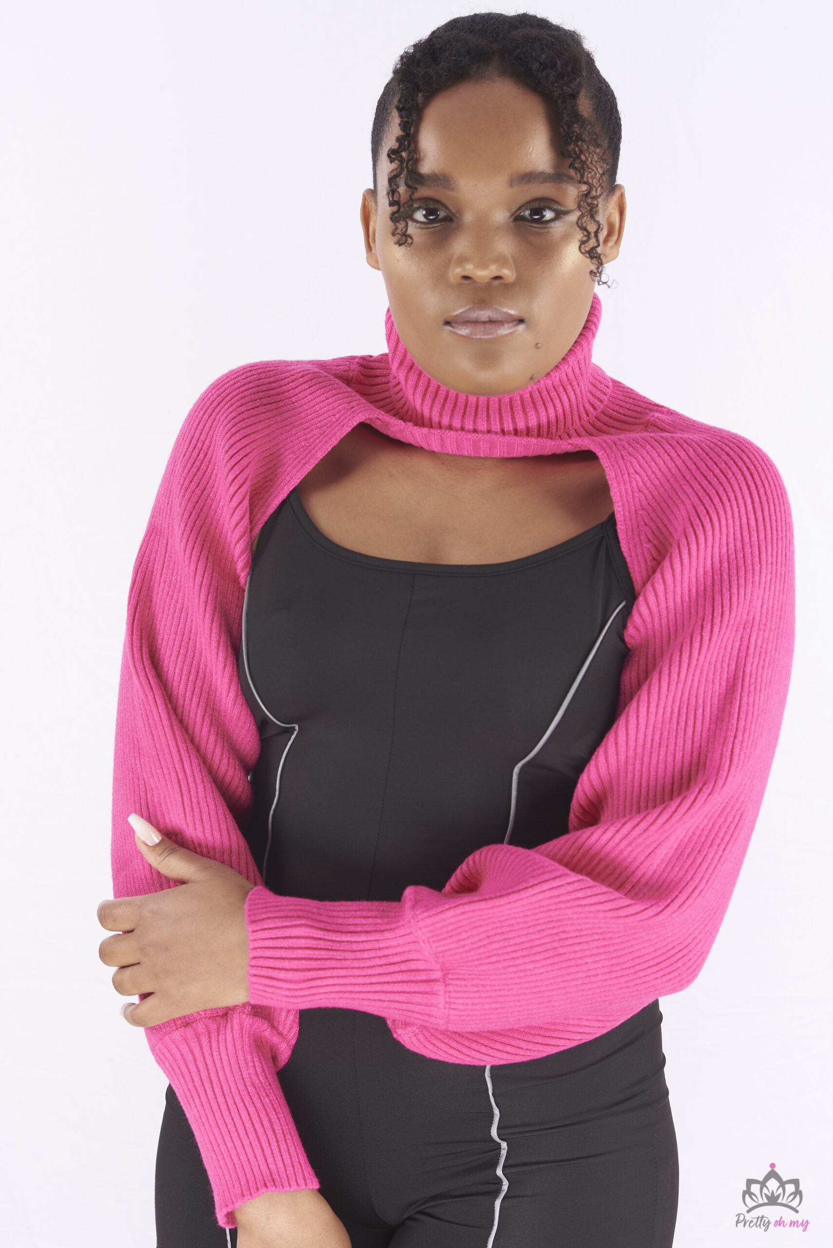 knit shoulder sleeve warmers hot pink Pretty oh my