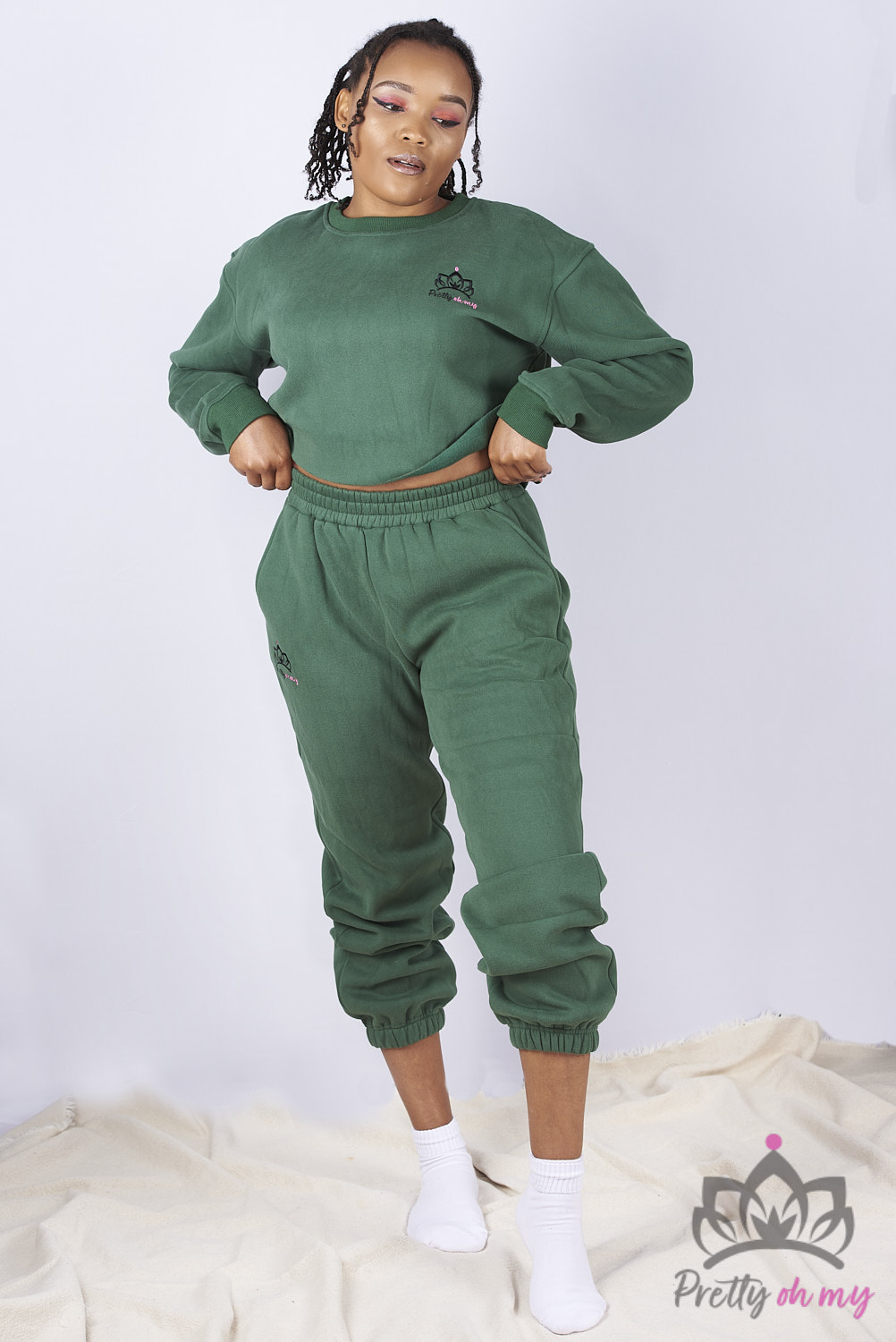 prettyohmy matcha sweatsuit
